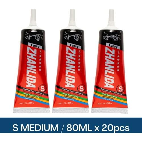 20PCS 80ML Hot Sales Zhanlida S Medium Multi Purpose Adhesive Jewelry LCD Touch Screen DIY Phone Shell Transparent Glue