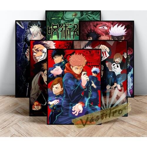 Jujutsu Kaisen Anime Poster, Comic Character Portrait Wall Picture, Living Room Bedroom Wall Stickers, Japanese Manga Wall Art