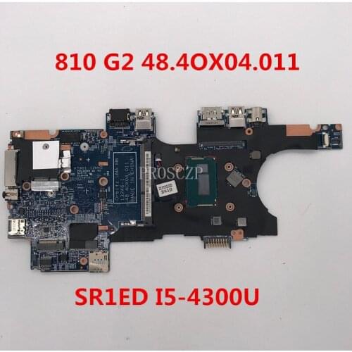 Free shipping For EliteBook 810 G2 Laptop motherboard 13246-1 48.4OX04.011 With SR1ED I5-4300U CPU working well