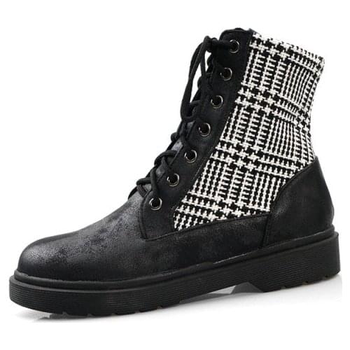 Big Size 9 10 11 12 boots women shoes ankle boots for women ladies boots Cross band stripes to match colors