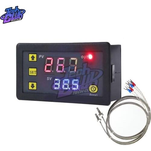 -60 -500℃ LED Digital Temperature Controller Meter K Type Thermocouple M6 Probe Sensor Embedded Thermostat AC 220V/DC 5V/12V/24V