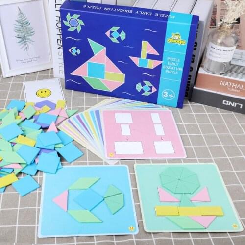 Childrens Puzzle Early Learning Multi-functional Creative Puzzle Scrabble Geometry Shape Color Cognitive Wood Toys