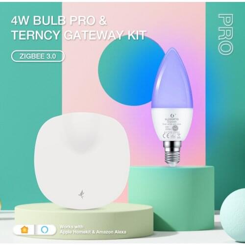 GLEDOPTO Zigbee3.0 Candle Light Hub Homekit Terncy Gateway 4W 2000K~6500K RGBCCT LED Bulb Alexa Voice/APP/2.4G RF Remote Contol