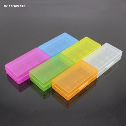 KEITHNICO 2Pcs Hard Plastic Battery Storage Box Protective Cases Holder for 18650 CR123A 16340 Battery