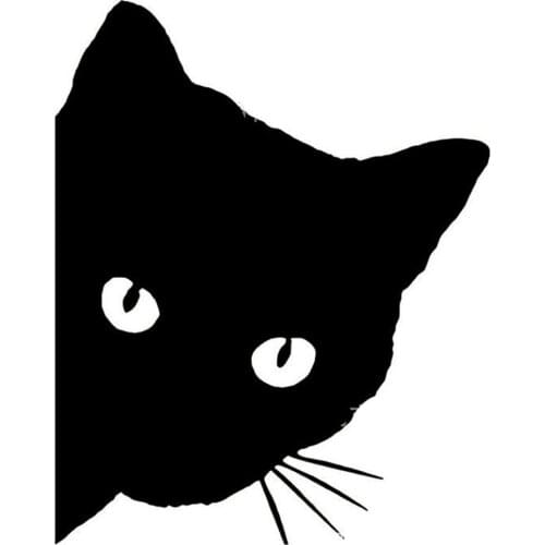 Creative Black Cat Face Peeking Car Stickers Automotive Decal Body Decoration to cover scratches Motorcycle Decal Stickers
