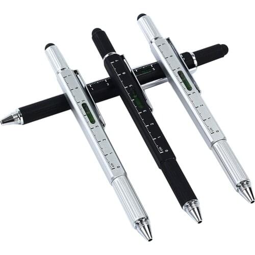 Multifunction Ballpoint Pen Screwdriver Ruler Spirit Level With a Top And Scale Metal Pens For Scholl Office Multifunction Pen