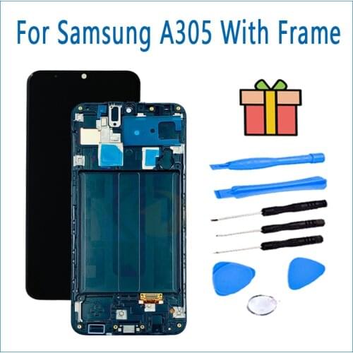 Mobile Phone LCD For Samsung A30 LCD Screen Touch Display Digitizer Assembly For Samsung A305 LCD With Frame Assembly