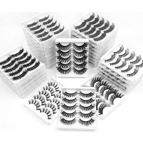 5 pairs /5D Faux Mink False Eyelashes Fluffy, Soft And Slender Curl Naturally Thick 18mm Eyelashes Direct Wholesale Makeup
