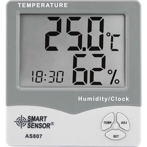 New Professional Smart Sensor AS807 High Accuracy Hygrometer Thermometer Clock Temperature Humidity Meter Weather Station