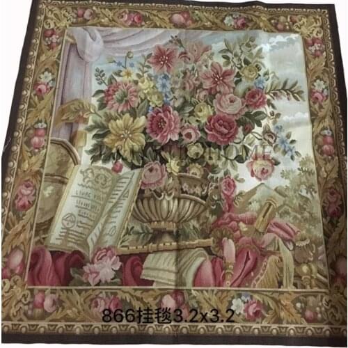 Free shipping 100% Wool Aubusson Tapestry 100% handmade Square Tapestry carpet wall tapestry