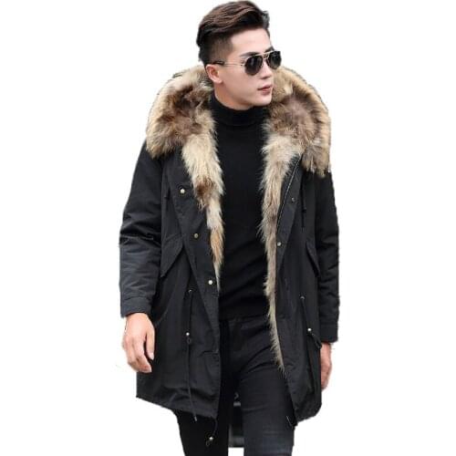 Real Fur Coat Mens Winter Jacket Real Raccoon Fur Parka Men Clothes 2020 Male Warm Parkas Plus Size Veste P-P8238C MY1854