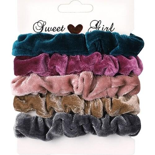 Scrunchies Hair Ring Candy Color Hair Ties Rope Autumn Winter Women Ponytail Hair Accessories 4-10Pcs Girls Hairbands Gifts
