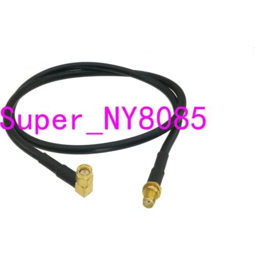 RG58 SMA Female Jack Bulkhead to SMA Male Plug Right angle RF Jumper pigtail Cable 4inch~20M