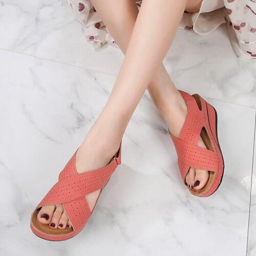 2021 Women Summer Shoes Flat Velcro Comfortable Fashion Casual Open Toe Women Beach Lovers Leisure Non-slip Outdoor Sandals