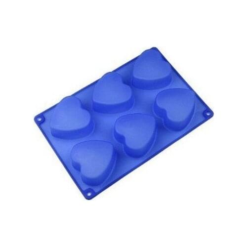 6 Hearts Silicone Cake Baking Mold Cake Pan Muffin Cups Handmade Soap Moulds Biscuit Chocolate Ice Cube Tray DIY Mold