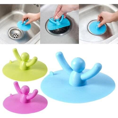 Villain Water Pool Plug Leaking Sewer Outfall Silicone Cover Bathroom Kitchen Sink Plug Anti-blocking Drain Catches Cover Floor