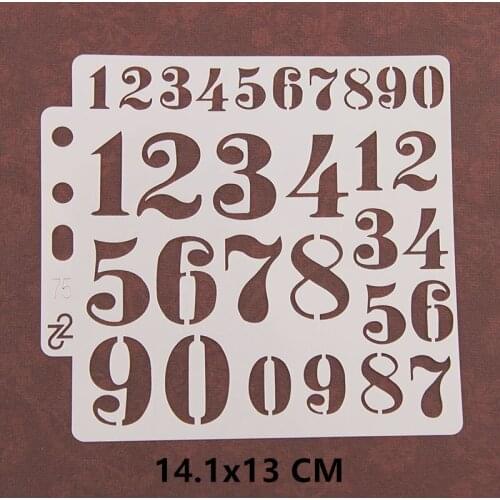 Lowercase Numbers Layering Stencils Wall Painting Embossing DIY Scrapbooking Album Crafts Drawing Board Decor Stamping Template