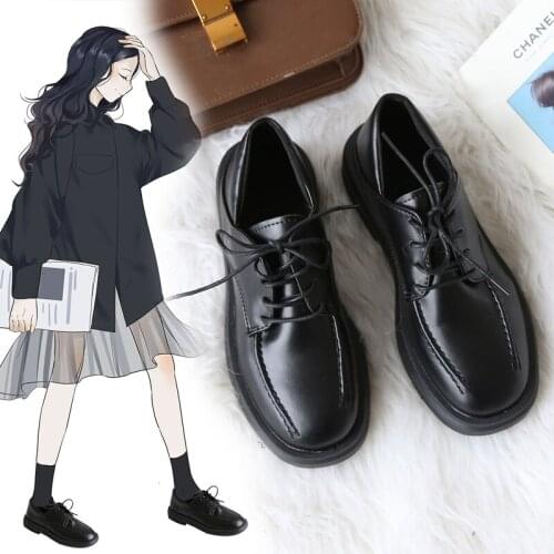 Jk uniform shoes ins small leather shoes women chic retro British style 2020 new spring tide shoes net red wild flat shoes