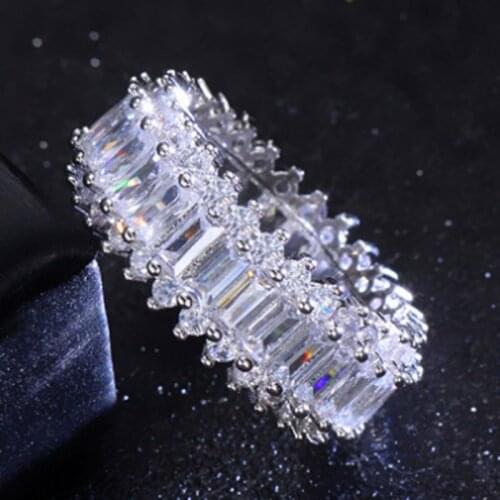 Zlxgirl jewelry High quality CZ cubic zircon copper wedding ring jewelry for womens party couple gifts fashion finger rings ane