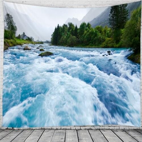 Spectacular Waterfall Scenery Tapestry Hanging Flower Psychedelic Tapestry Wall Hanging Decor Halloween Deco