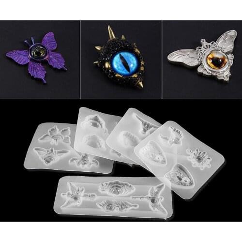1PCS Devils Eye Silicone Molds Crystal Epoxy Resin Mold Eagle Lion Bat Owl Pendant Mould For DIY Jewelry Making Supplies