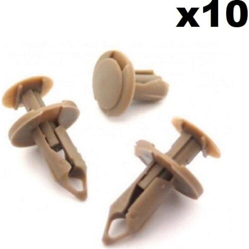 10x 8mm Long Beige / Tan Trim Clips- Perfect for FORVW T4 & T5 Carpet & Van Linings