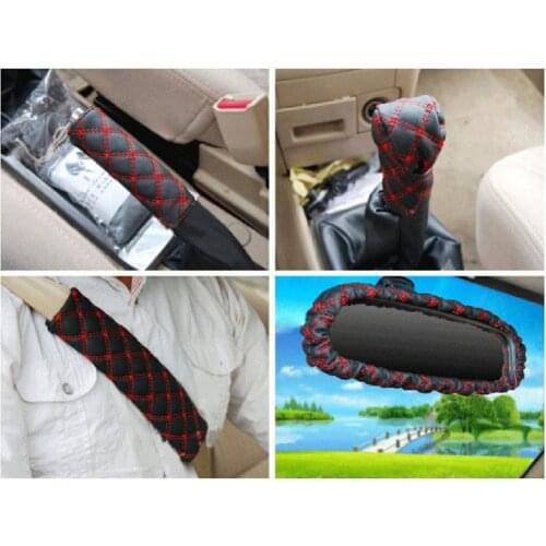 2pcs/set Gear Shift Knob Cover Hand Brake Cover Sleeve Car-mounted Hand Brake Block Gear Shift Collars Cover
