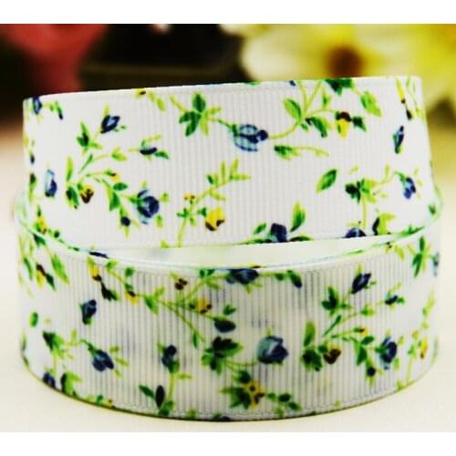 22mm 25mm 38mm 75mm Flower Cartoon pattern printed Grosgrain Ribbon party decoration 10 Yards X-04139