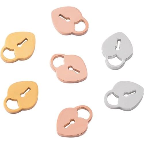 5Pcs Stainless Steel Key Heart Lock Tag Charm Pendant DIY Jewelry Making Accessories For Necklace Bracelet Findings Wholesale