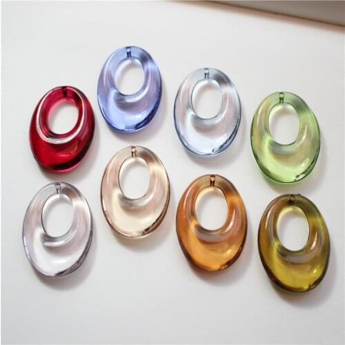 Spring style 50pcs/lot color transparent ovals shape resin beads diy jewelry earring/garment pendant accessory