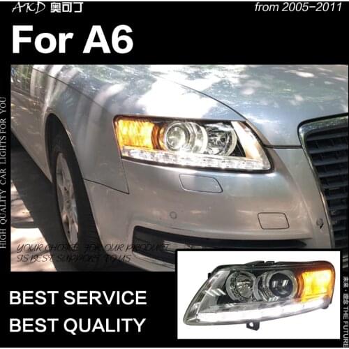 AKD Car Styling for A6 Headlights 2005-2011 A6L C5 C6 LED Headlight LED DRL Hid Option Bi Xenon Head Lamp Auto Accessories