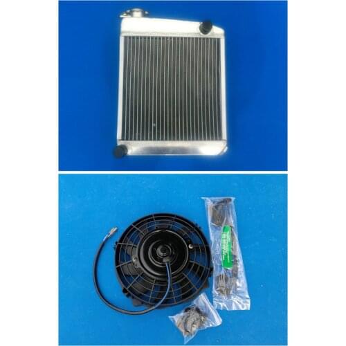 HOT SELLING Aluminum Racing Radiator + Fan 1959-1997 For AUSTIN ROVER MINI 1275 GT Manual 50MM 60 61 62 63 64 65 66 67 68 69 90