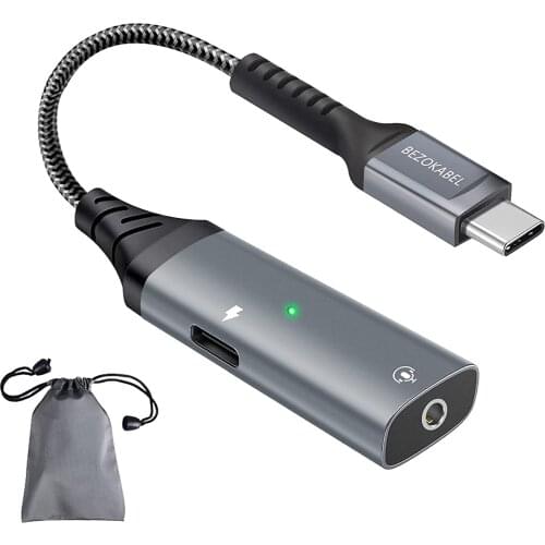 BEZOKABEL-USB-C PD headphone jack adapter, Type-C to 3.5 mm audio adapter cable BEST PRICE Suitable for Note10, iPad other USB-C