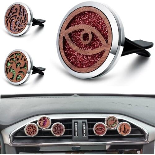 2021 Car Aromatherapy Diffuser Retro Timber Tiger Eye Style Car Air Lasting Freshener Perfume Locket Pendant Fashion Jewelry