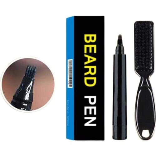 Beard Pencil Filler Beard Filling Pen Kit Barber Pencil With Brush Salon Facial Hair Styling Eyebrow Tool Male Mustache