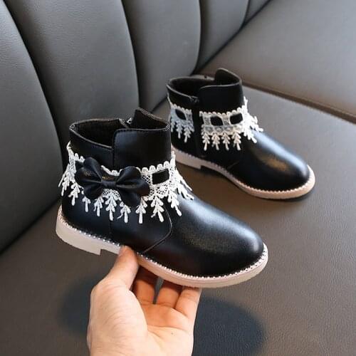 New 2020 Baby Girls Leather Boots Spring Autumn Pu Leather Children Snow Boots Fashion Kids Student Sneakers Warm Winter Shoes