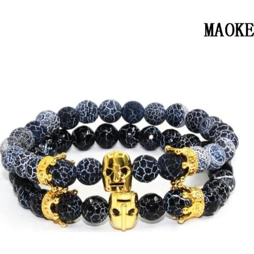 Promotions Zircon Bracelet Gold Helmet Weathered Volcanic Lava Bracelets Fashion Jewelry for Womens Fashion Gifts