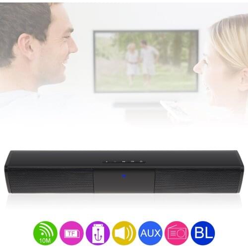 BS-28A Multi-function Bluetooth Soundbar Home Theater Subwoofer PC Speaker with 2 Full Range Horns TF Card/FM function for TV