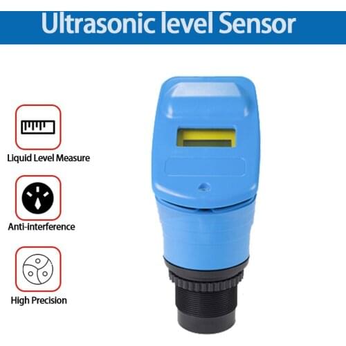 1-20 Meters Ultrasonic Water Level Indicator 12V 220V 24V 4-20mA Output Detector Water Level Transmitter Depth Gauge Relay Alarm