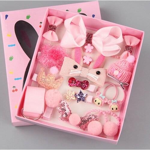 Children Hair Accessories 18 Pieces Boxed South Korea Princess Cute Immortal Little Girl Baby Girls Headwear and Hai hair pins