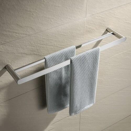 Double Towel Bars Bathroom Towel Racks Wall Mounted Towel Holder Home and Hotel Towel Shelf