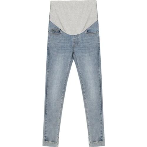 Maternity Denim Cropped Trousers 2020 Spring And Autumn Style Small Feet Pants Belly Lift Pants Pregnant Women Casual Jeans