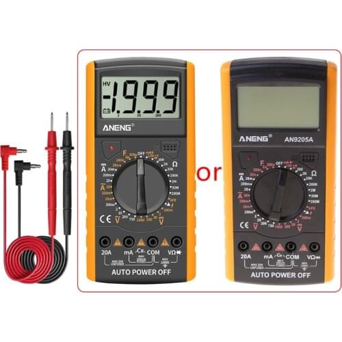 Electric Handheld Tester Meter AN9205A AC DC LCD Digital Multitester Digital Multimeter Smart Multimetro Tester