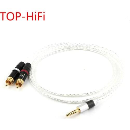 TOP-HiFi Silver Plated 4.4mm Balanced to 2 RCA Audio Cable 4.4mm Balacned Upgrade Cable for WM1A/1Z PHA-1A/2A Z1R