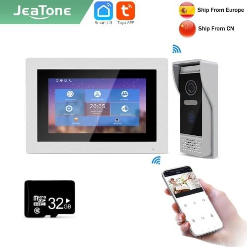 Jeatone Tuya smart 7 inch WIFI IP indoor Monitor for villa Video intercom home security AHD/720P Screen Hands-free 8770987203