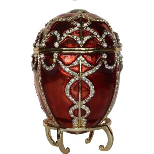 Red Egg Trinket Box Easter Egg Jewelry Box Russian Craft Collectible Easter Gifts
