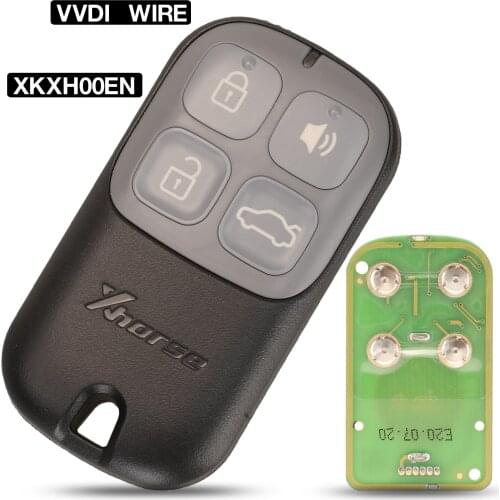 Kutery PN:XKXH00EN Xhorse VVDI2 Wired Universal Remote Control Car Key 4 Buttons For VVDI Key Tool English Version