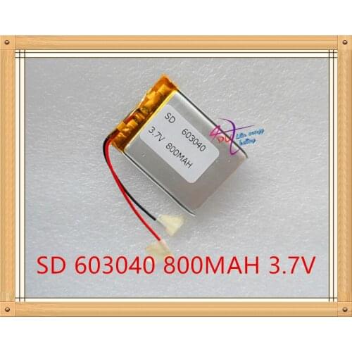 Liter energy battery 3.7V lithium polymer rechargeable battery 800mAh 063040 GPS navigator MP3 Bluetooth speaker 603040