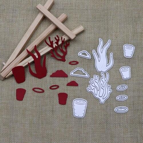 Coral Aquatic Plants Barrel Metal Cutting Dies Stencil Template For DIY Scrapbooking Embossing Paper Greeting Card Album Decor