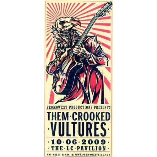 THE CROOKED VULTURES CONCERT METAL TIN SIGN POSTER WALL PLAQUE